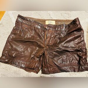 Anthropology HOLDING HORSES Dark Brown Faux Leather Women Shorts